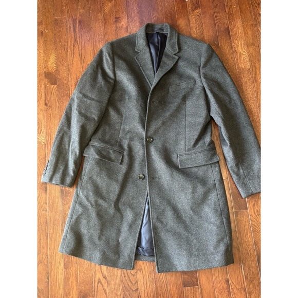 J. Crew Ludlow Wool Cashmere Long Charcoal Grey Overcoat Coat Size 42R